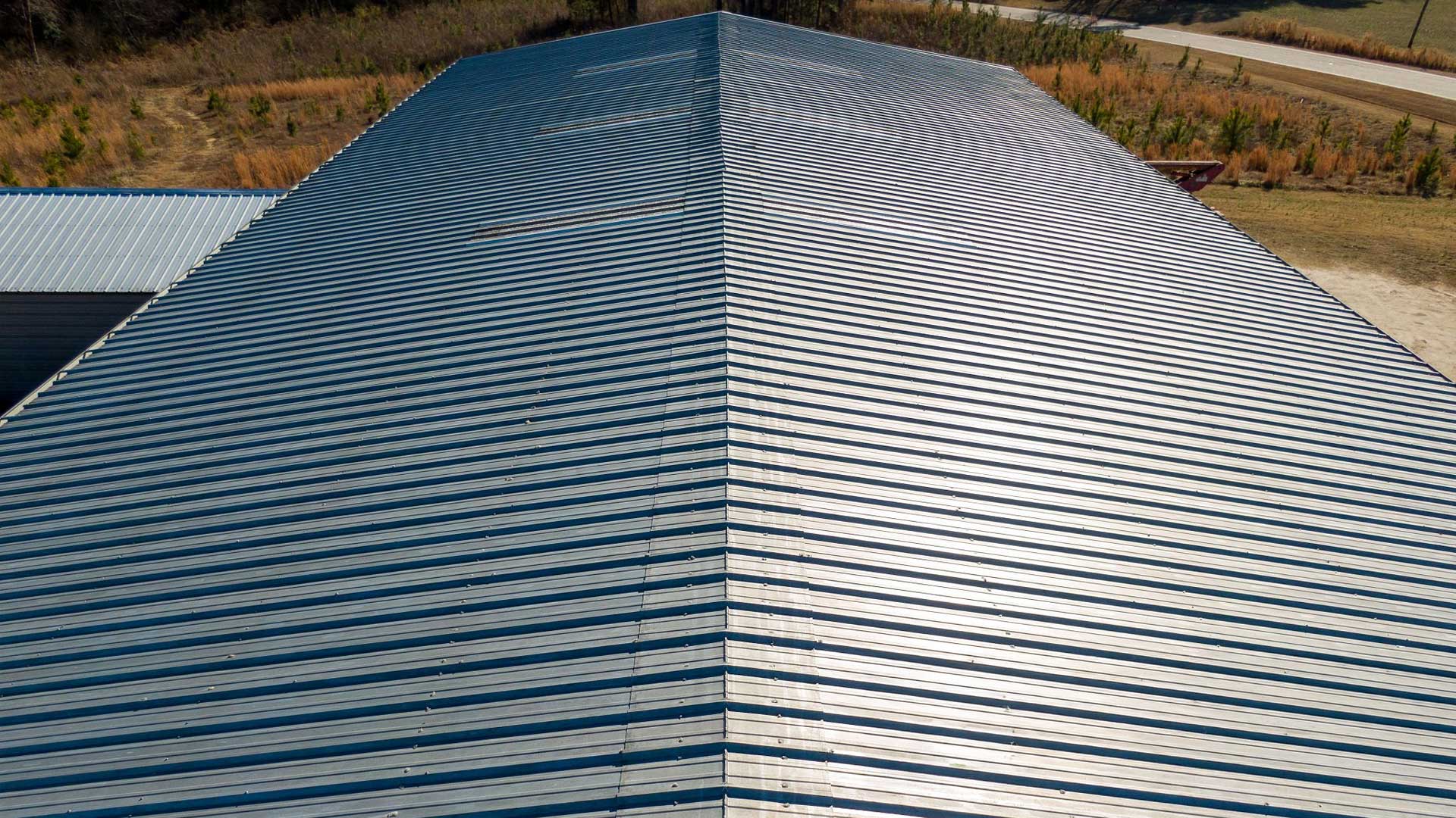 Modern metal roofing installation on residential home